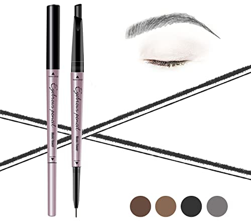 Music Flower Eyebrow Pencil Double Ended, Waterproof Brow Pen, Smudgeproof Long lasting Eye Makeup, Pack of 1, Black, 14.5 grams