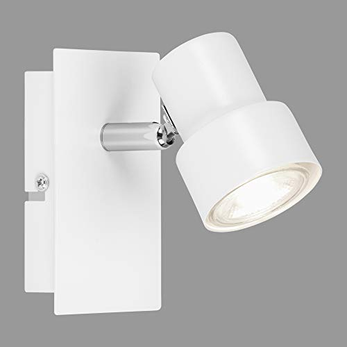 Briloner Leuchten LED Wandspot, Spotleuchte 1-flammig, Strahler dreh- und schwenkbar, 1x GU10, 5 Watt, 460 Lumen, 3.000 Kelvin, Weiß, 5 W 2861-016