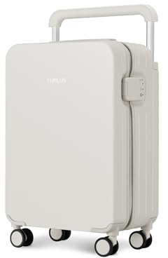 TUPLUS Koffer Trolley ABS Rollkoffer mit 4 Rollen Reisekoffer Handgepäck Hartschalenkoffer mit TSA Schloss, Impression Serie,56 x 36.5 x 22 cm/ 38L,Weiß