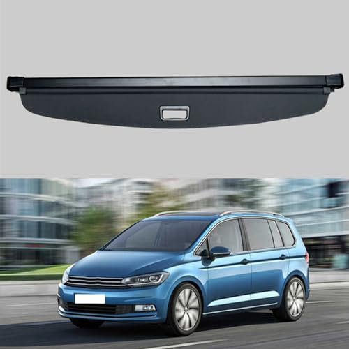 ZUMAHA Auto Einziehbarer Laderaumabdeckung Kofferraum Cargo Cover für Volkswagen VW TOURAN 2016 2017 2018 2019 2020 2021 2022 2023 2024 Kofferraumabdeckung Rollo Schutz Innere Zubehör
