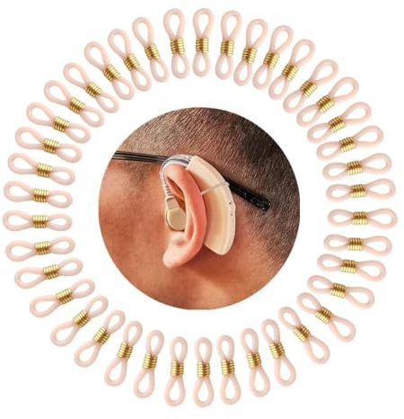 40pcs Hearing Aids Glasses Connectors Attachment Loop, Anti-Lost Hearing Aids Holder, Invisible Hearing Aids Accessory, Hearing Aid Retainer for Eyeglass Users,