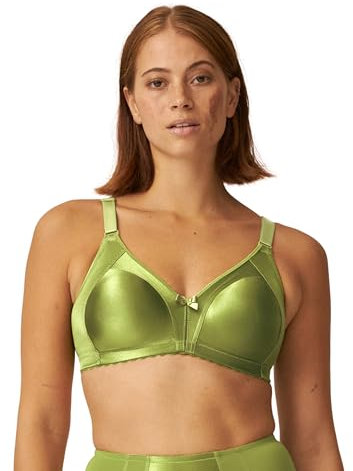Naturana® Minimizer Bra - Wireless [Cup B-G] | Maximum Support with Cut Design & Wide Straps | Elegant Minimizer Bra for a Visually Smaller Cup Size 38 Moss E
