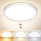 NIBSHOOM LED Deckenlampe mit Bewegungsmelder, 3000K/4000K/6500K 24W IP44 Wasserfest Deckenleuchte Innen, mit Radar Bewegungssensor und Dämmerungssensor Lampe für Flur Bad Treppe Balkon Garage, 30cm