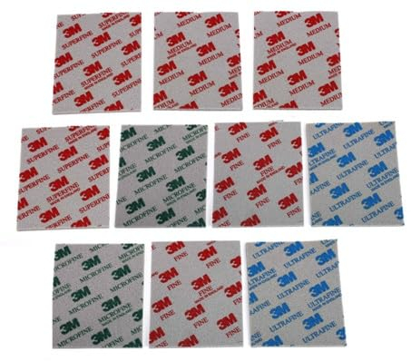 Hecho con 3 M Soft Pads, 10 Unidades, Esponja de Lijado, Almohadilla de Lijado, Lijado y Pulido, molienda húmeda o Seca, Almohadillas de Espuma, Lavables y Reutilizables (Mix 10 Soft Pads)
