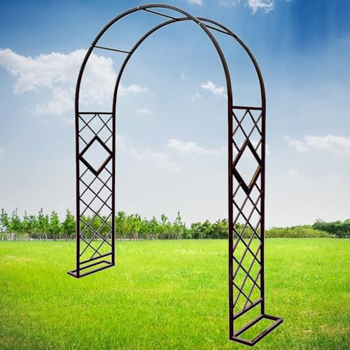 Grande arche de jardin en métal pour plantes grimpantes, extérieur, intérieur, pelouse, terrasse, jardin, décoration de mariage, treillis de roses stable en acier pour roses, tonnelle de jardin, 200 x