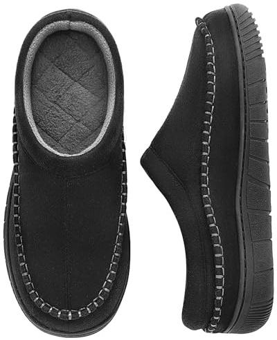 MIXIN Mens Slippers Indoor Outdoor Memory Foam Warm Fuzzy Fluffy Comfy House Shoes AntiSlip Moccasin Slippers