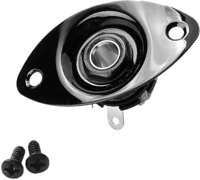 Yardwe Black Oval 1/4 Inch Guitar Jack Socket with Mounting Screws for Electric Guitar and Bass Replacement Parts Durable Nickel Plated Input Output Plug