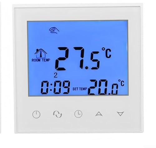 Thermostat Heizung Digital Programmierbar, Thermostat Raumthermostat Für Elektrische Fussbodenheizung, 230v Mit Digital LCD 16A(Weiß)