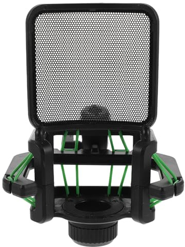 NUOBESTY Soporte de suspensión para micrófono: antivibración de 23,5-24,5 mm - Soporte de suspensión estable para grabación y streaming cuadrado