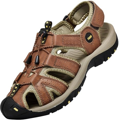 Generisch Zapatos descalzos para hombre, senderismo, sandalias de senderismo para hombre, sandalias anchas de verano, sandalias de ocio delanteras cerradas, sandalias de trekking, sandalias huecas