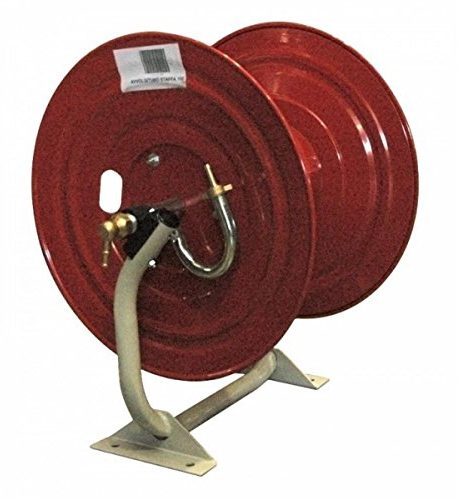 Ama Avvolgitubo per Tubi Fino a 100 m con Base a Staffa – Struttura Robusta in Metallo, Ideale per Giardinaggio, Lunghezza 66 cm, Peso 6.85 kg, Made in Italy