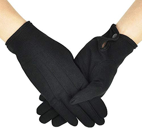 Vita bomullshandskar ceremoni för damer och herrar | 100% bomull, andas, med tryckknapp. Perfekt för ceremonier, butlers, mynt och smycken.