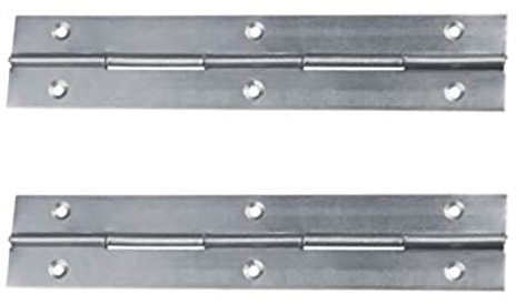 2X 1M (1000mm) Continuous Steel Metal Piano Hinge Strap Multi Colours with Holes by BMF DIRECT® (Steel)