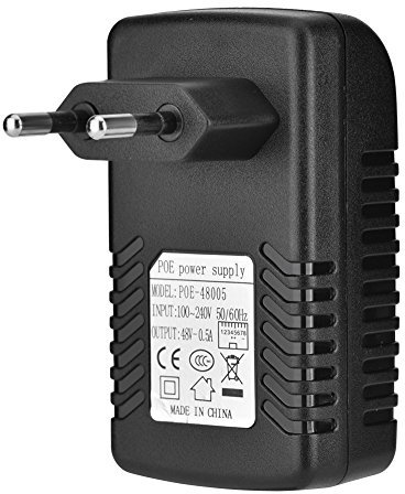 Inyector Poe de Pared, Adaptador de Alimentación Adaptador Ethernet de 48V 0.5A Teléfono/Cámara IP con Enchufe de Pared (Unión Europea)