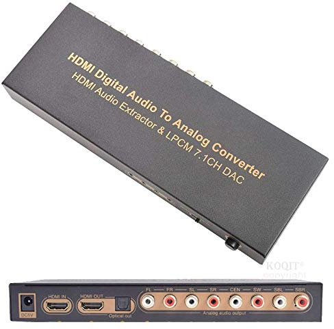 4K HDMI auf HDMI 7.1 Konverter Audio DAC LPCM Extractor Audio Optisch zu Analog 2CH 5.1CH 7.1CH RCA SPDIF