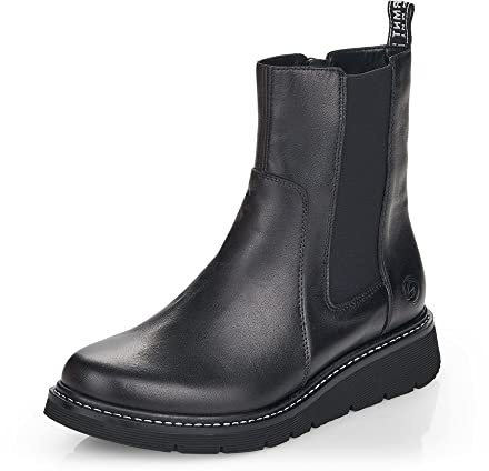 Remonte Mujer Botines D3970, señora Botas Chelsea,Plantilla Desmontable,Botas,Medias Botas,botín,Bota de Deslizamiento,Plano,Schwarz,40 EU / 6.5 UK