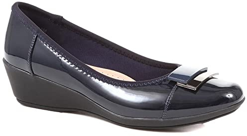 Cushioned Ballet Pumps - Navy Patent Size 6