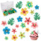 83pcs Edible Butterfly Cake Toppers, FlowersShape Cupcake Baking Decoration, Edible glutinous rice paper, Birthday Party Cake Decorations (Turtle Leaf+Small Flower)