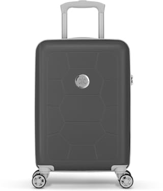 SUITSUIT Handgepäck Koffer mit 4 Rollen 53 x 35 x 20 cm - Hartschalen Kabinentrolley mit Zahlenschloss - Caretta Cool Gray