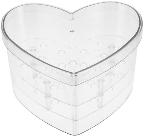 OUNONA Boîte à Fleurs Éternelle Transparente en Acrylique Cœur Petit Format, Boîte pour Compositions Délicates, Emballage Présent Romantique pour Occasions Spéciales
