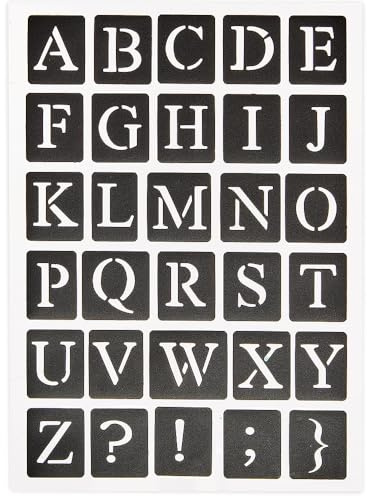 Baker Ross FN258 Adhesive Stencil Set - Pack of 30, Letter Sticker Stencils, Alphabet Letters for Crafts