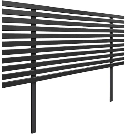 DHOME Cabecero de Madera reciclada DM con Patas Estilo Japonés Cama Palets Herrajes incluidos (105cm, Negro Sólido)