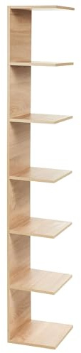 Beliani Estantería de Pared Colgante Tablero de partículas 6 Niveles Madera Clara Eston