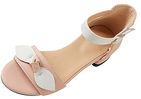 Generisch Sandali ragazzi 30 scarpe piccole/grandi per bambini, décolleté, tacchi bassi, fiori, sandali con punta aperta, fiori, matrimoni, feste, ragazzi 35, Colore: rosa., 33 EU 3X-Stretta
