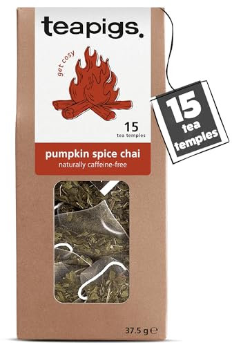 teapigs Pumpkin Spice Chai Tea - Caffeine-Free Chai Tea Bags with Cinnamon, Cardamom & Clove - Decadent and Comforting Blend - 15 Temples