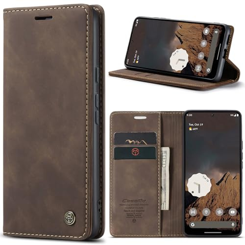 Torbyrnie Cover per Google Pixel 9a Custodia Portafoglio Premium Pelle PU Porta Carte Magnetica Flip Libro Case, Supporto Antiurto Flip Custodia per Google Pixel 9a, Caffè