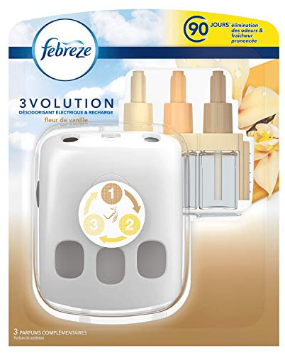 Febreze 3Volution Désodorisant Électrique 20ml, Élimination Et Prévention Des Odeurs, Fleur de Vanille