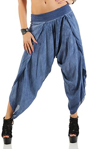 DANAEST Damen Harem Aladin Pump Hose Hosenrock (No 540), Blau