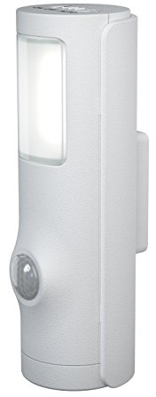 OSRAM 4058075027237 A++ to A LED Leuchte, Nightlux Torch, batteriebetrieben und abnehmbar, integrierter Bewegungsmelder, Tag-Nacht-Sensor, IP54, 4000K, Plastik, 0.4 W, kaltweiß, 3.6 x 10.8 x 4.2 cm