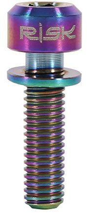 Fdit 6Pcs Bike Stem , M5*18mm Alloy Bicycle Stambles Washers Set Corrosion Resistant MTB Bike Parts (Rainbow)