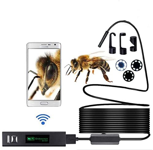 Lychee WiFi Endoscopio Wireless Impermeabile IP68 Telecamera Ispezione, 8 LED Luminosità Regolabile, 2.0 Megapixel 1200P HD Full Snake Camera per Android e iOS iPhone/Windows/Mac/PC (10M)