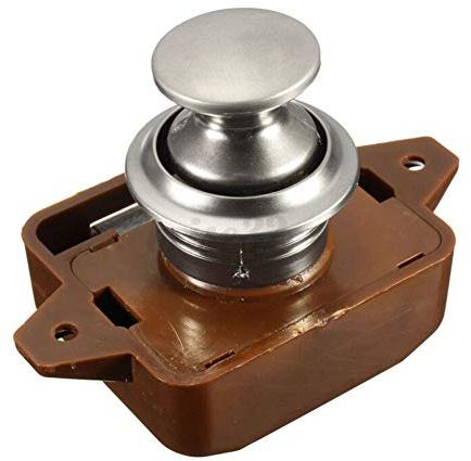 Push Button Latch Catch Keyless Door Lock Cupboard Drawer Door Motorhome Caravan Cabinet Latch Knob Knobs Horsebox Locks Campervan Furniture Keyless Tool for Boat RV Motor