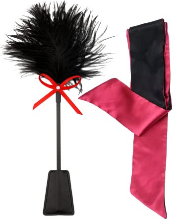 Crop Feathers Tickle, Whip Feather, French Tickler, Faux Leather Feather Tickler