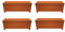 Optimal Products Plastic Trough Plant Pot Long Plastic Planter Outdoor Garden Herb Flower Box UK (55cm Trough Terracotta, 4)