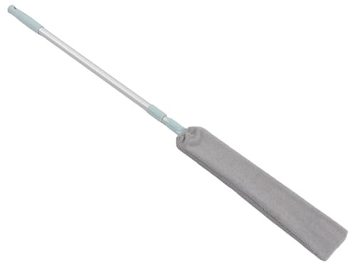 Plumero de Microfibra con Mango Largo Varilla de Aluminio Cepillo para Polvo Apertura Elástica Lavable Contorno Plano Largo Plumero de Mano de Microfibra Extensible 55in