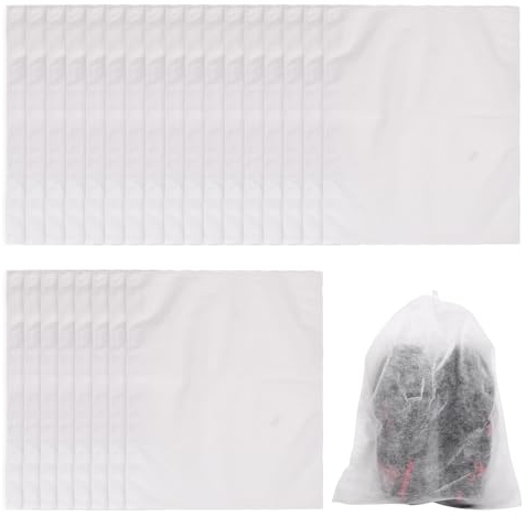 Volumoon 25pcs Bolsa Zapatillas, Bolsa de Viaje para Zapatos, Bolsas de Zapatos Portátil a Prueba de Polvo, Bolsas Zapatos Almacenaje Transparente, No Tejida Organizador Zapatos Viaje 38x32cm