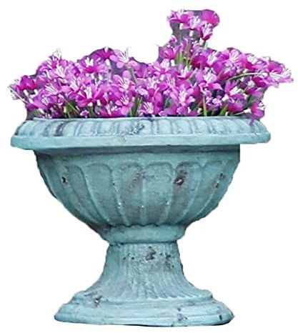 Hanging planters Garden Gardening Flower Pots Outdoor Garden Flower Pots, Blue Ceramics Goblet Retro Decoration Plant Pots (Blue 32 * 32 * 16CM)