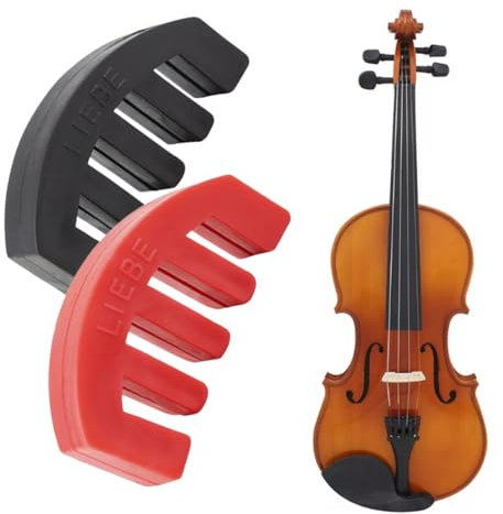 AEIOPRS 2 Pcs Schalldämpfer für Violine Runder Tourte Dämpfer Violine Schwarz Violin Mute Ultra-Übungsschalldämpfer für Musikinstrumente