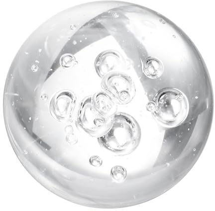 sourcing map 40mm/1.6 Crystal Sphere Ball Bubble Glass Solid Decorative Sphere Crystal Ball Prop Ornament for Feng Shui Divination Fortune Telling Tabletop Fountain Decoration, Clear