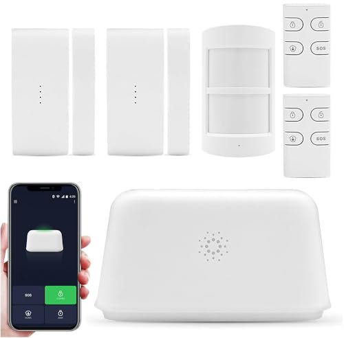 Sistema di allarme WiFi senza fili, rilevatori di movimento e di apertura, controllo app - sirena di allarme, telecomando - per casa, ufficio, negozio