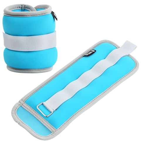 Lot de 2 Poids pour Cheville, 0,25 kg/0,5 kg/0,75kg Poids de Poignet, Poids Musculation Poignet pour Femmes Hommes Enfants, Manchettes de Poids pour Gymnastique Jogging Exercice (Bleu,2x0,5kg)