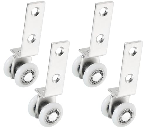 DBAILY 4 Stück 20mm Laufrollen für Schiebetüren, Rolle Vorhangrolle, Rolle für Schiebetüren, Laufschienen für Schiebetürens, Ideal für Möbel und Schiebetürsysteme, Einfache Montage