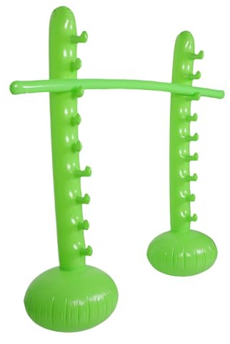 HOLIDYOYO Barra Gonfiabile per Salto in Alto 180 CM Verde Set Gioco Limbo per Feste Estive e Giochi da Giardino Attrezzatura Gonfiabile Portatile per e Adulti Decorazione per Eventi
