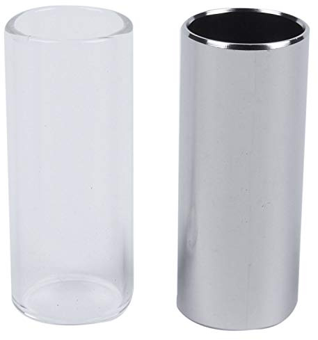 Ehwisbe 2 Pieces Glass Slide and Metal Slide for Guitar, Medium (6 cm)