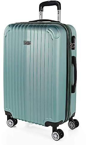 ITACA - Valise Rigide de Luxe Soute Semaine pour Tout Voyage, Bleu Verdâtre