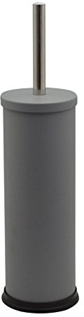 Harbour Housewares Matte Grey Toilet Brush and Holder – Stainless Bathroom Accessory with Non Slip Base – Rust Resistant Toilet Cleaning Brush Set for Compact, Modern and Hygienic Home Spaces